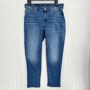 J Jill Jeans Womens 16 Boyfriend Straight Ankle Blue Stretch Denim Comfort